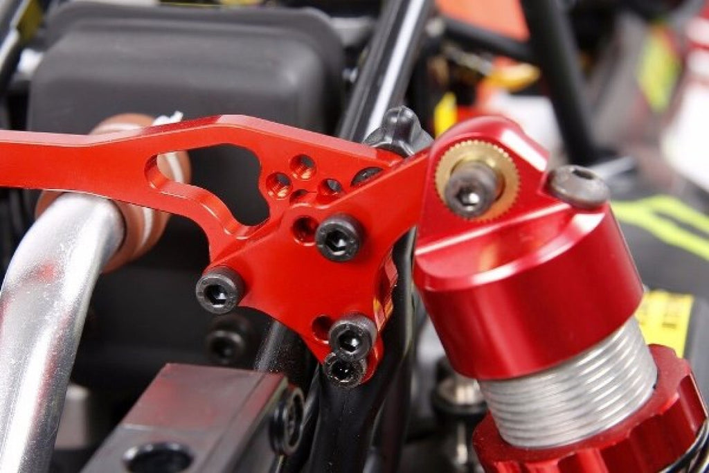 Adjustable CNC Rear Shock Mount - SILVER | Rovan Sports