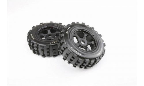 Knobby Wheel & Tyre Set - FRONT 2Pcs | Baja 5T & 5SC